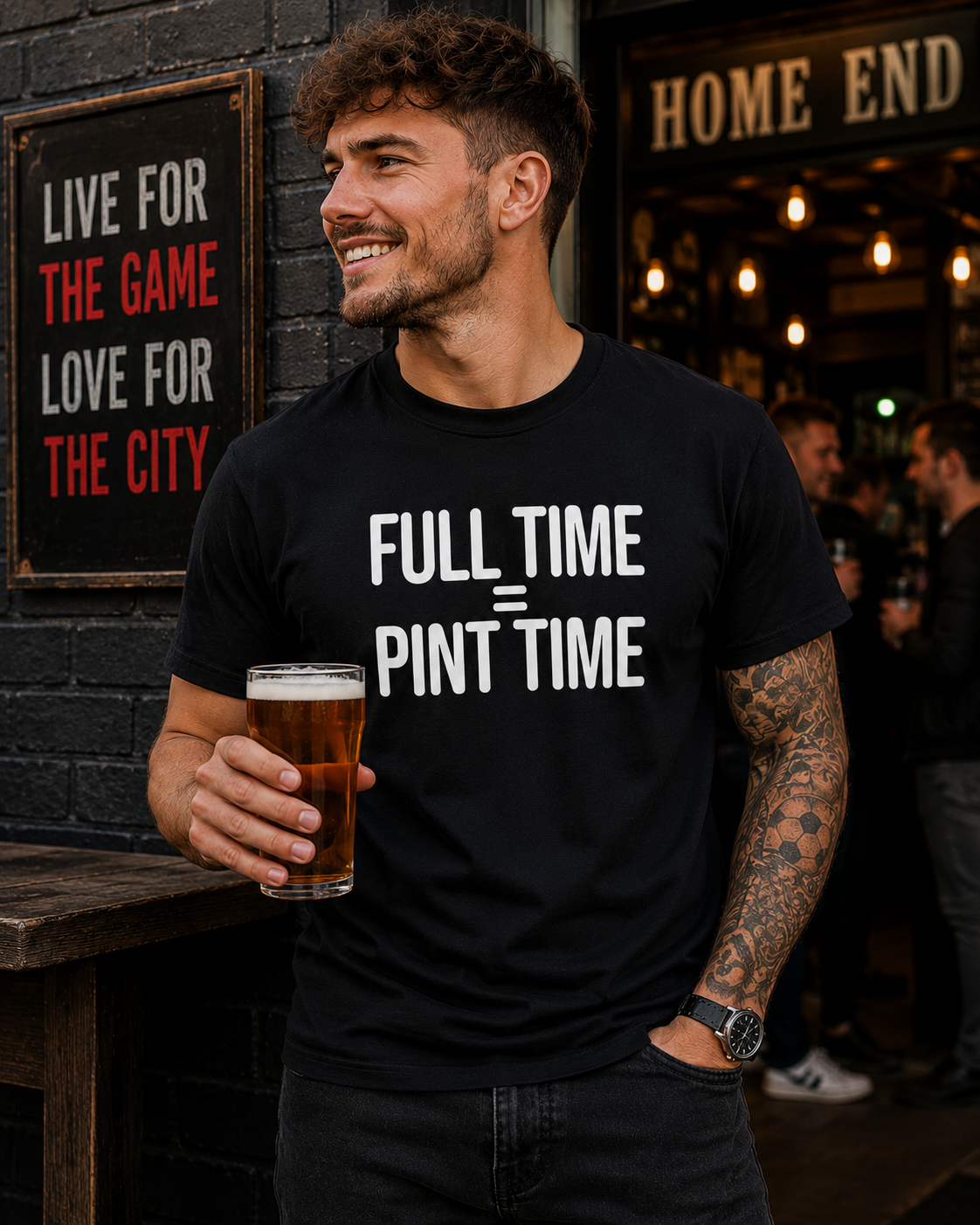Full Time = Pint Time Shirt, Funny Football T Shirt, Matchday Tee, Pub Football Shirt, Sunday League Top, Beer and Football Gift