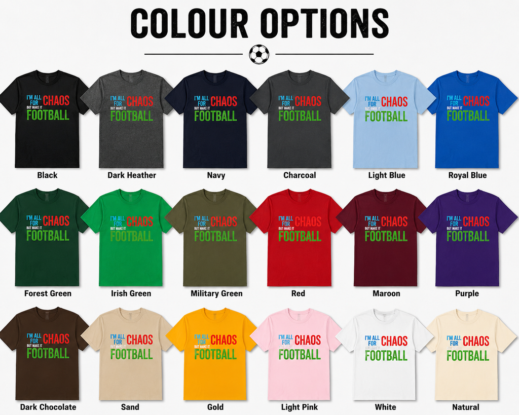 Football Mum T-Shirt, Sunday League Mum Tee, Funny Grassroots Football Shirt, Match Day Mum Gift, Football Parent Top, Chaos Football Tee