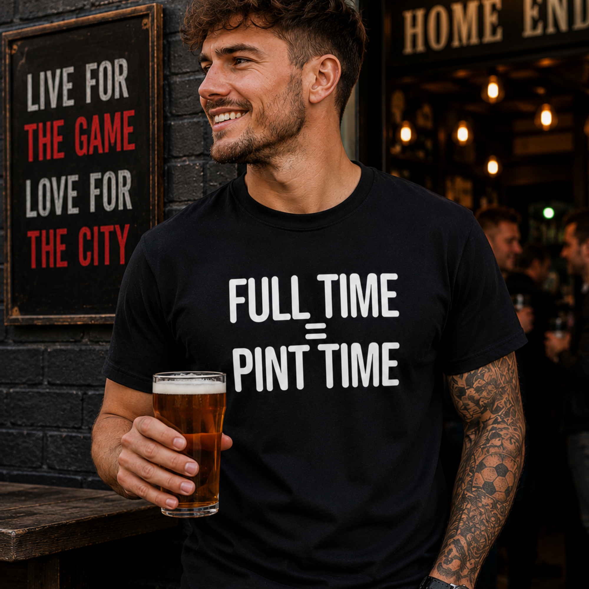 Full Time = Pint Time Shirt, Funny Football T Shirt, Matchday Tee, Pub Football Shirt, Sunday League Top, Beer and Football Gift