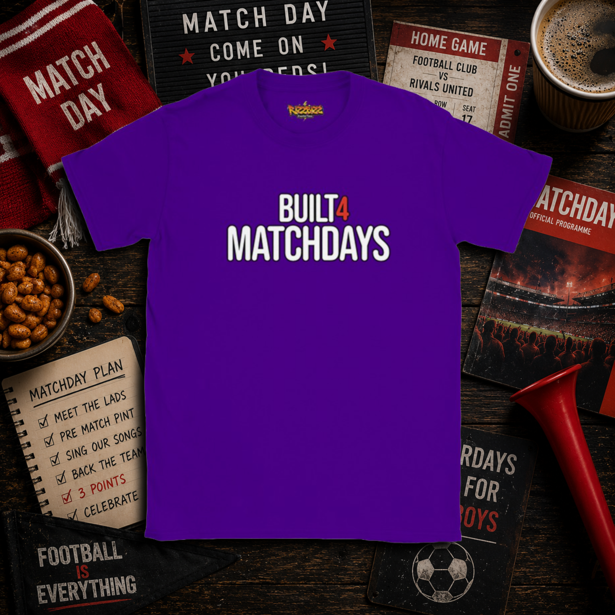 Built 4 Matchdays Shirt, Football T Shirt, Match Day Tee, Soccer Gift, Football Lover Shirt, Clothing, UK Football Tee