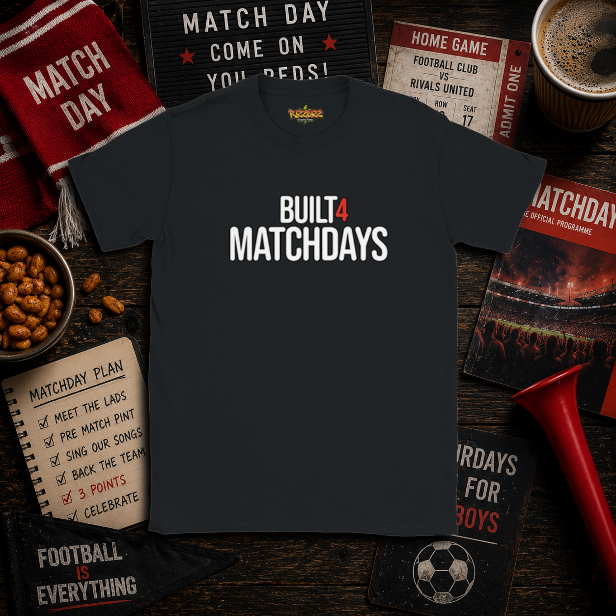 Built 4 Matchdays Shirt, Football T Shirt, Match Day Tee, Soccer Gift, Football Lover Shirt, Clothing, UK Football Tee