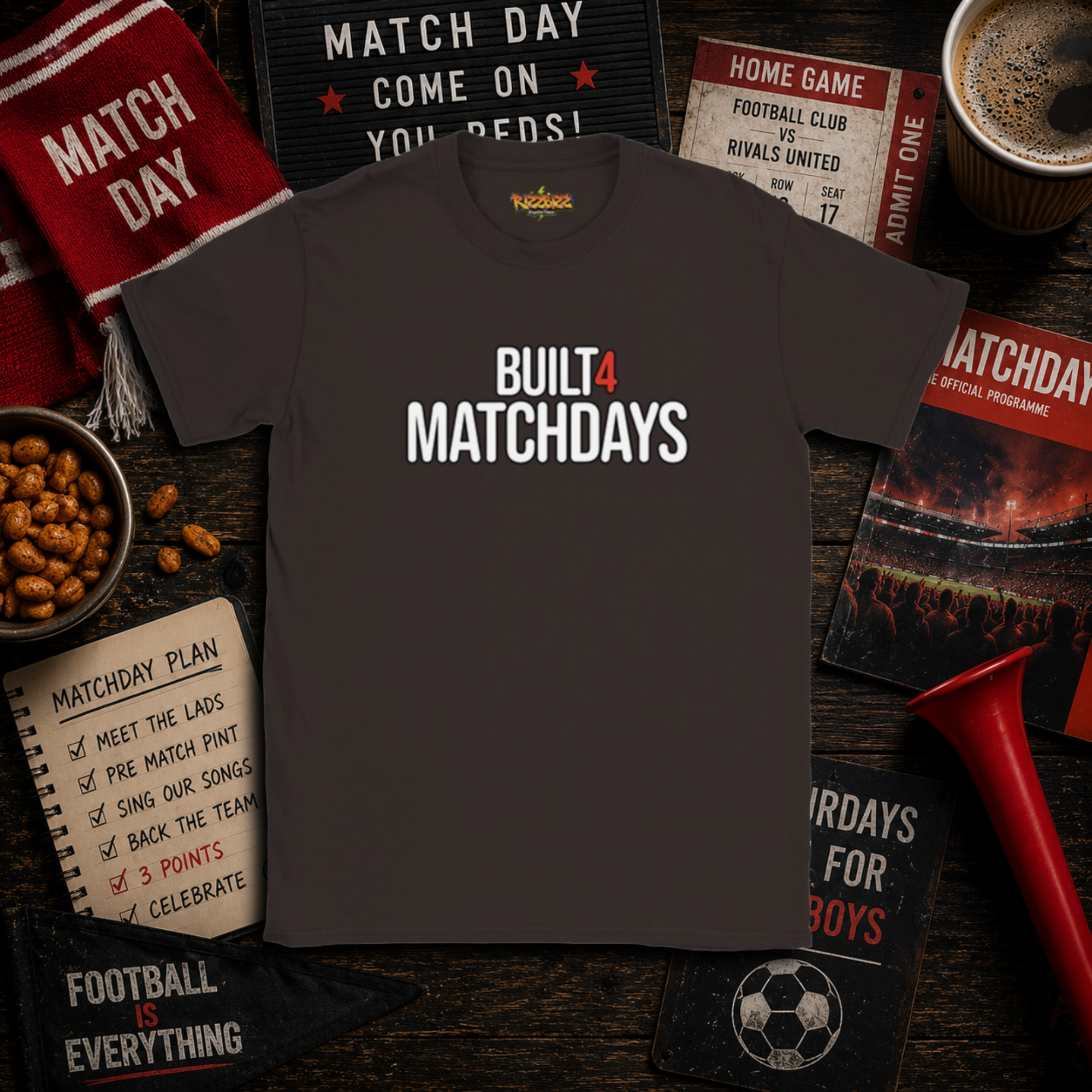 Built 4 Matchdays Shirt, Football T Shirt, Match Day Tee, Soccer Gift, Football Lover Shirt, Clothing, UK Football Tee