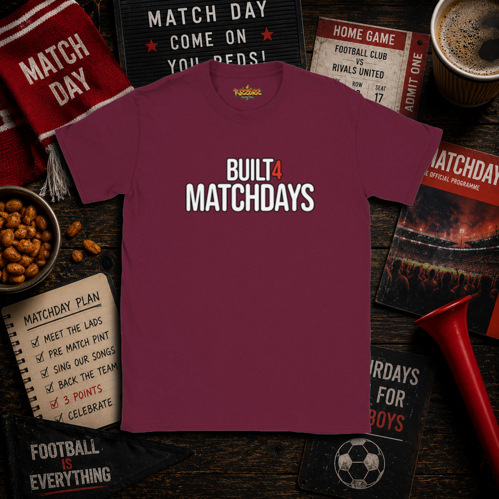 Built 4 Matchdays Shirt, Football T Shirt, Match Day Tee, Soccer Gift, Football Lover Shirt, Clothing, UK Football Tee