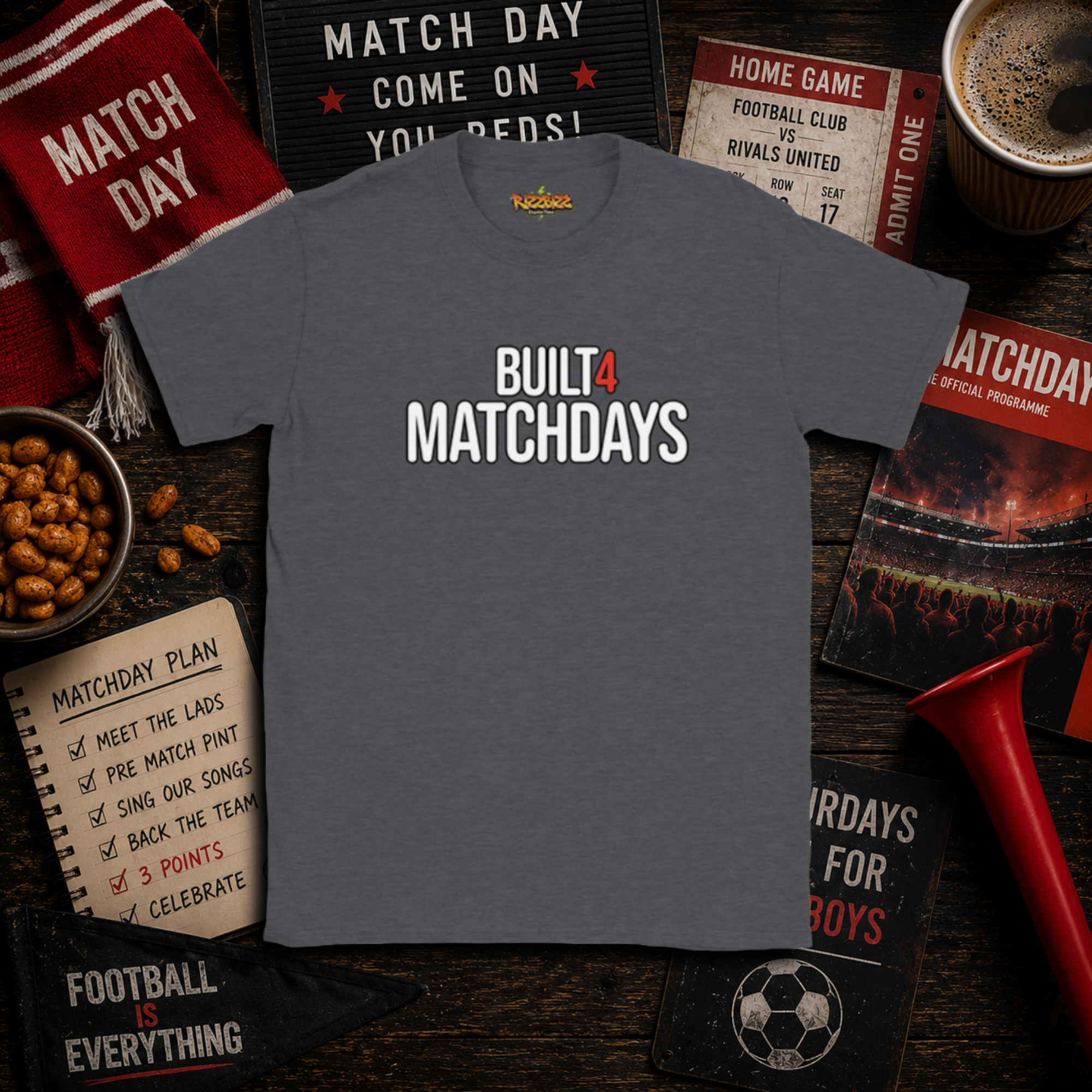 Built 4 Matchdays Shirt, Football T Shirt, Match Day Tee, Soccer Gift, Football Lover Shirt, Clothing, UK Football Tee