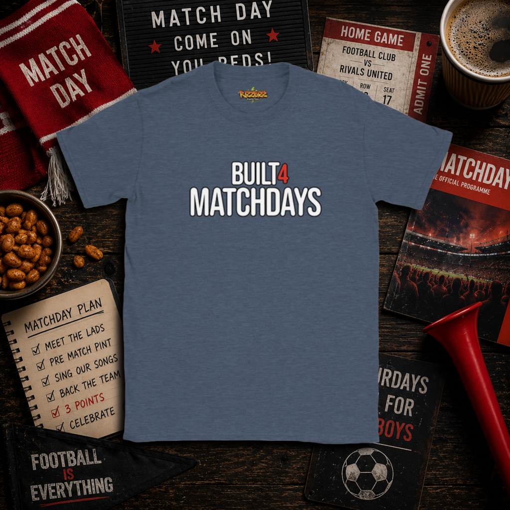 Built 4 Matchdays Shirt, Football T Shirt, Match Day Tee, Soccer Gift, Football Lover Shirt, Clothing, UK Football Tee