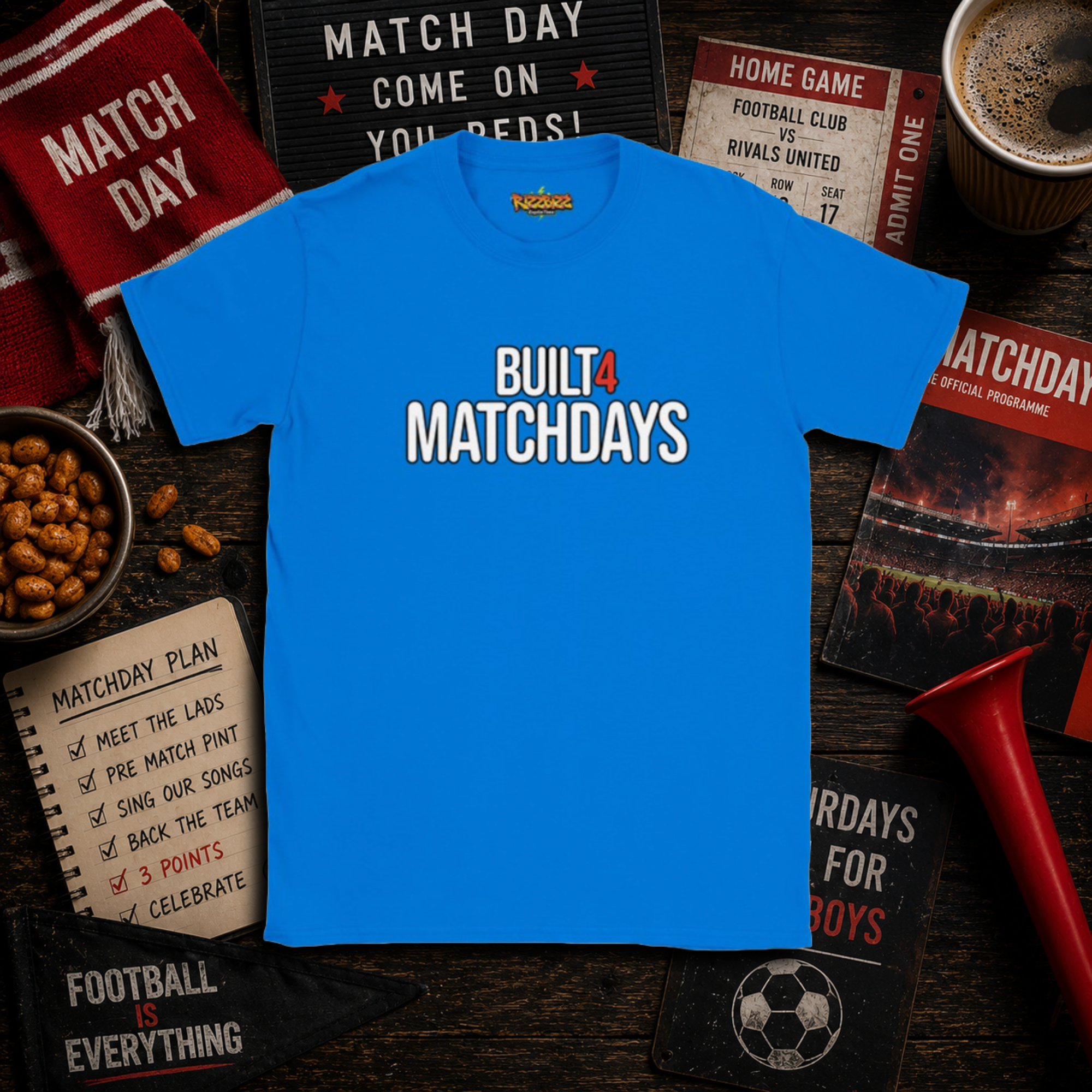 Built 4 Matchdays Shirt, Football T Shirt, Match Day Tee, Soccer Gift, Football Lover Shirt, Clothing, UK Football Tee
