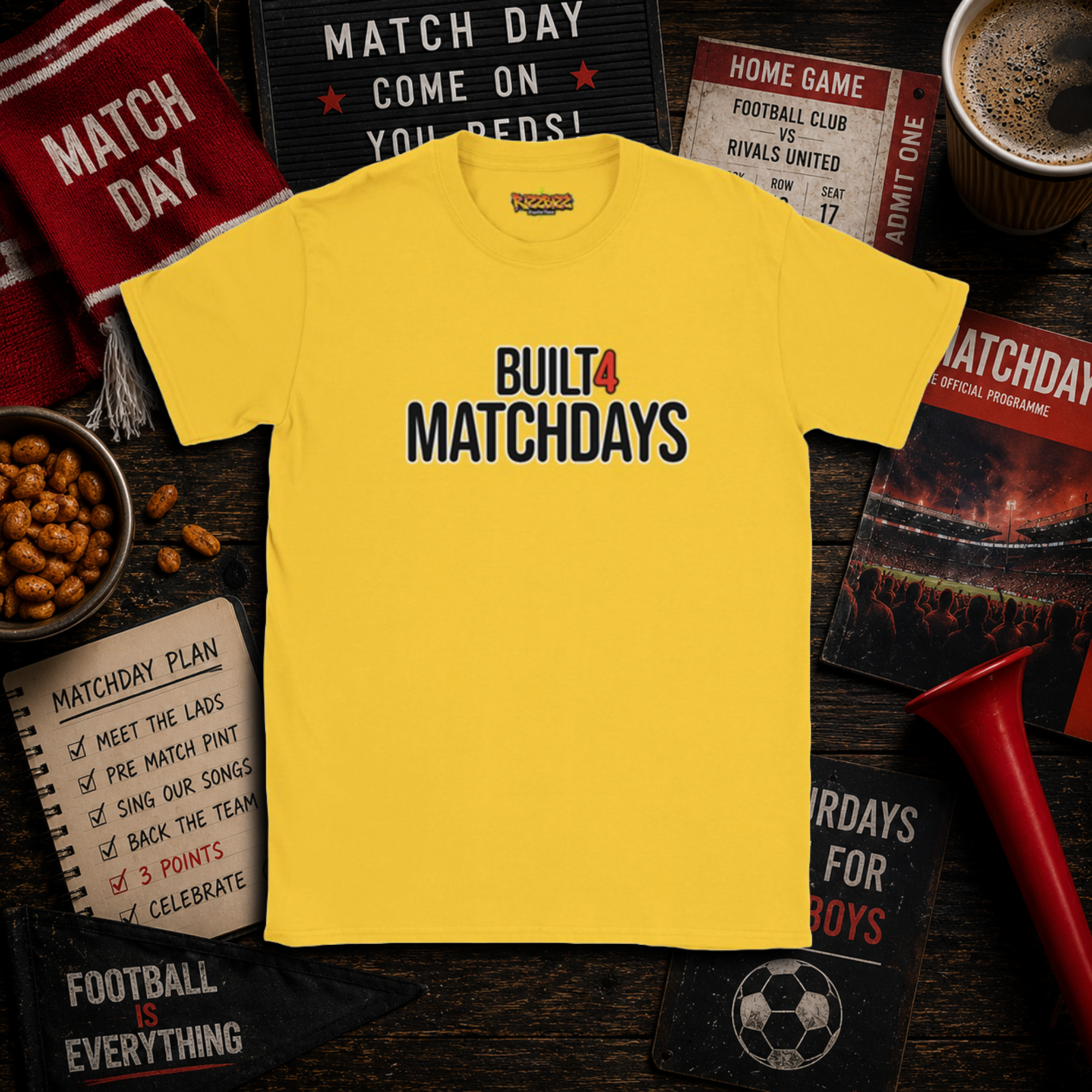 Built 4 Matchdays Shirt, Football T Shirt, Match Day Tee, Soccer Gift, Football Lover Shirt, Clothing, UK Football Tee