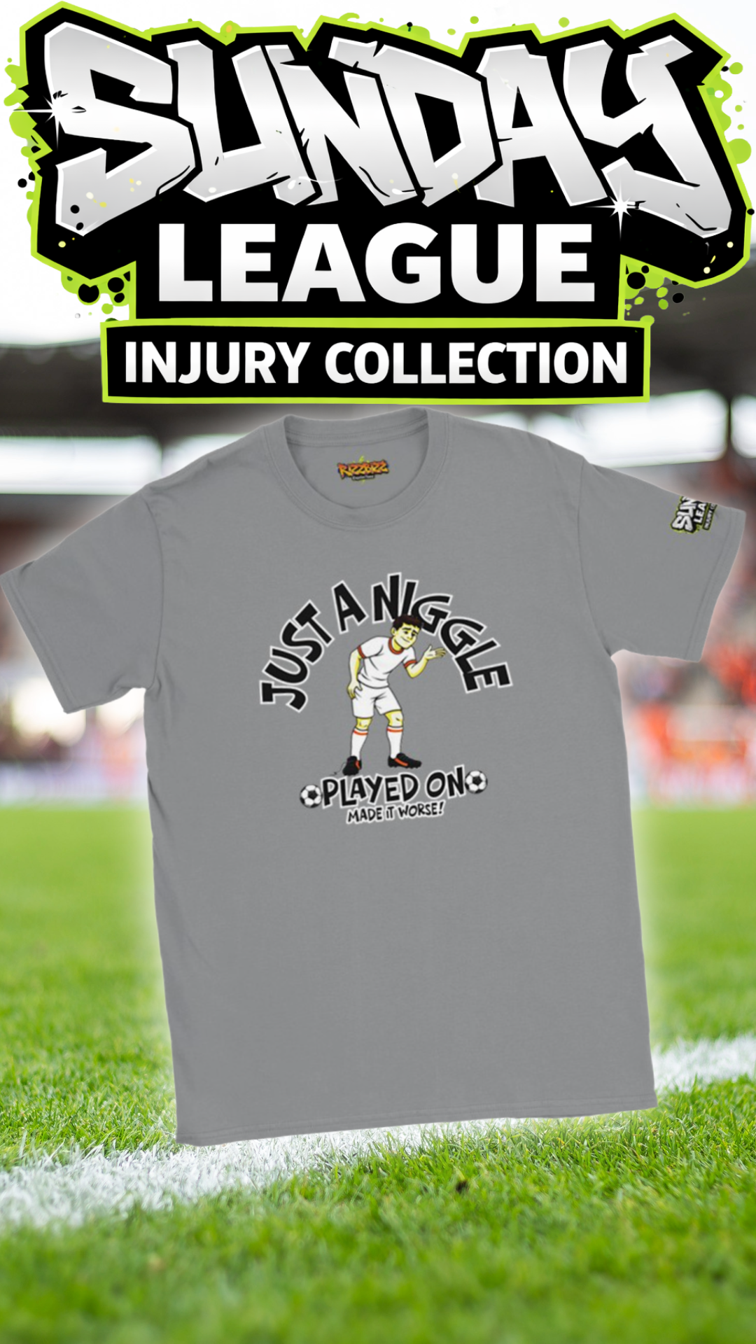 Just A Niggle T-Shirt Funny Sunday League Football Shirt Gym Injury Joke Tee Mens Football Gift UK