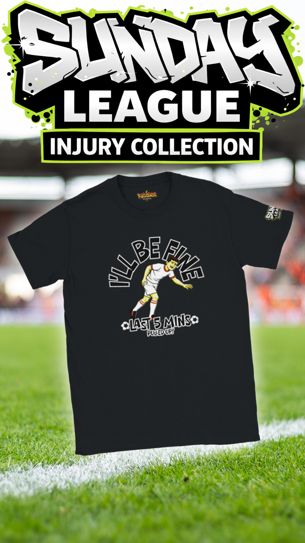 Funny Sunday League Football T Shirt, I’ll Be Fine Pulled Up Tee, Football Injury Humour Shirt, Gift for Football Player