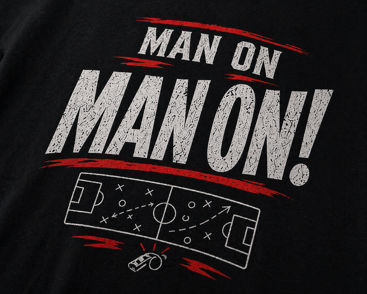Funny Sunday League Football T-Shirt “Man On!” | Football Banter Tee | Soccer Player Shirt | Football Coach Gift | End of Season Gift