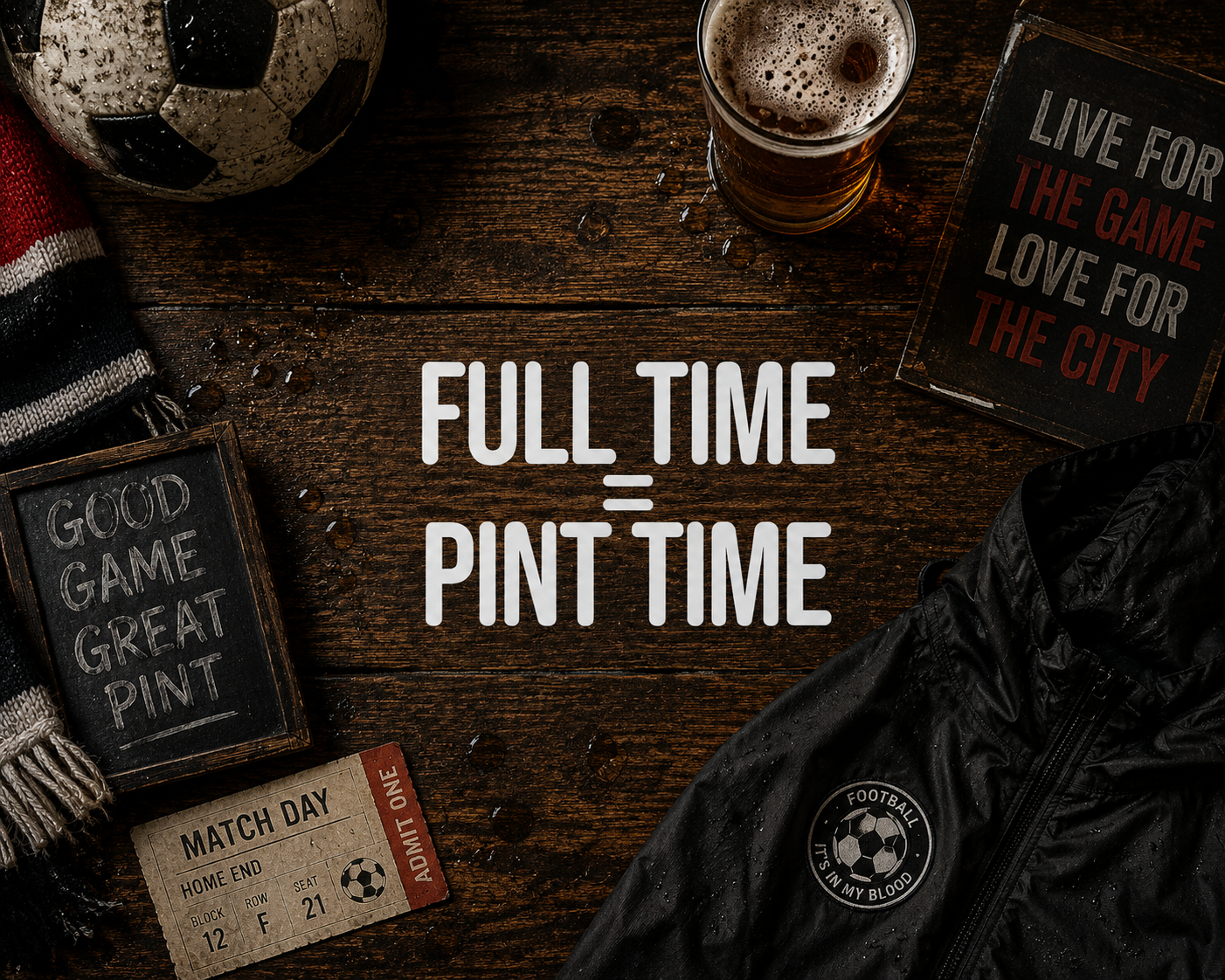 Full Time = Pint Time Shirt, Funny Football T Shirt, Matchday Tee, Pub Football Shirt, Sunday League Top, Beer and Football Gift