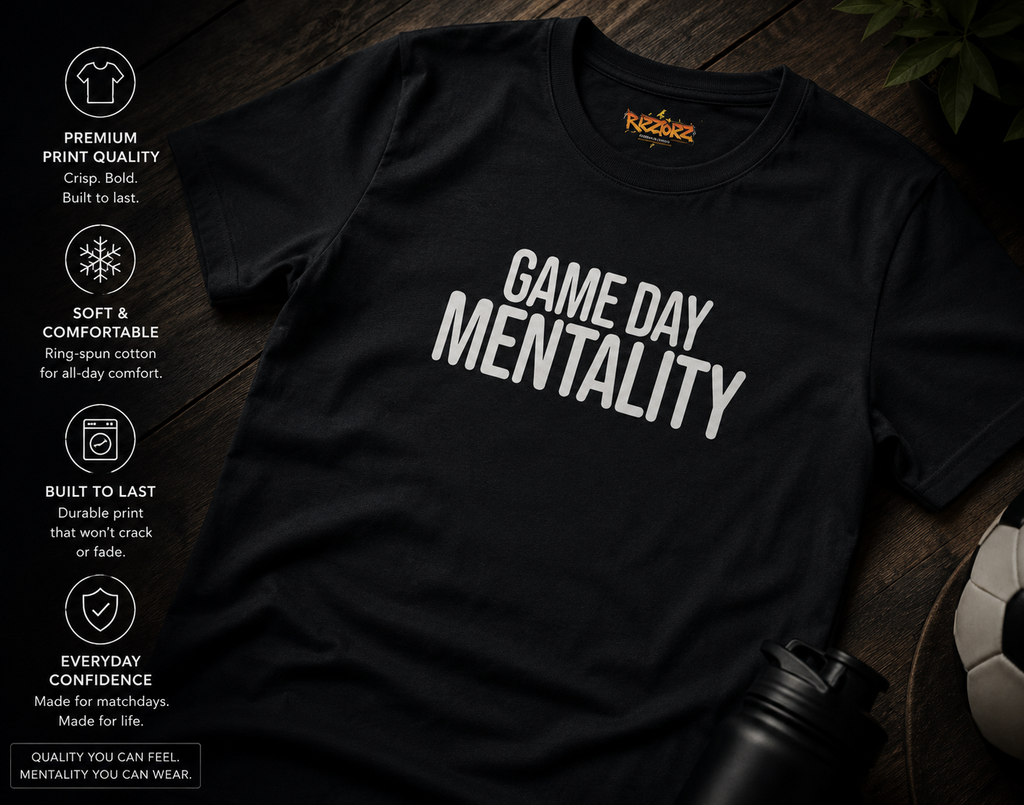 Game Day Mentality Shirt, Football T Shirt, Sunday League Tee, Football Fan Gift, Match Day Shirt, Football Lifestyle Tee, Sportsw