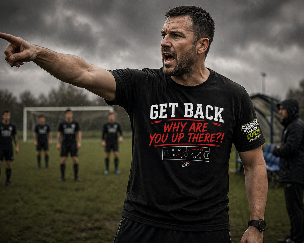 Get Back Why Are You Up There T-Shirt, Funny Football Manager Shirt, Sunday League Coach Gift, Soccer Coach Tee, Match Day Banter Top