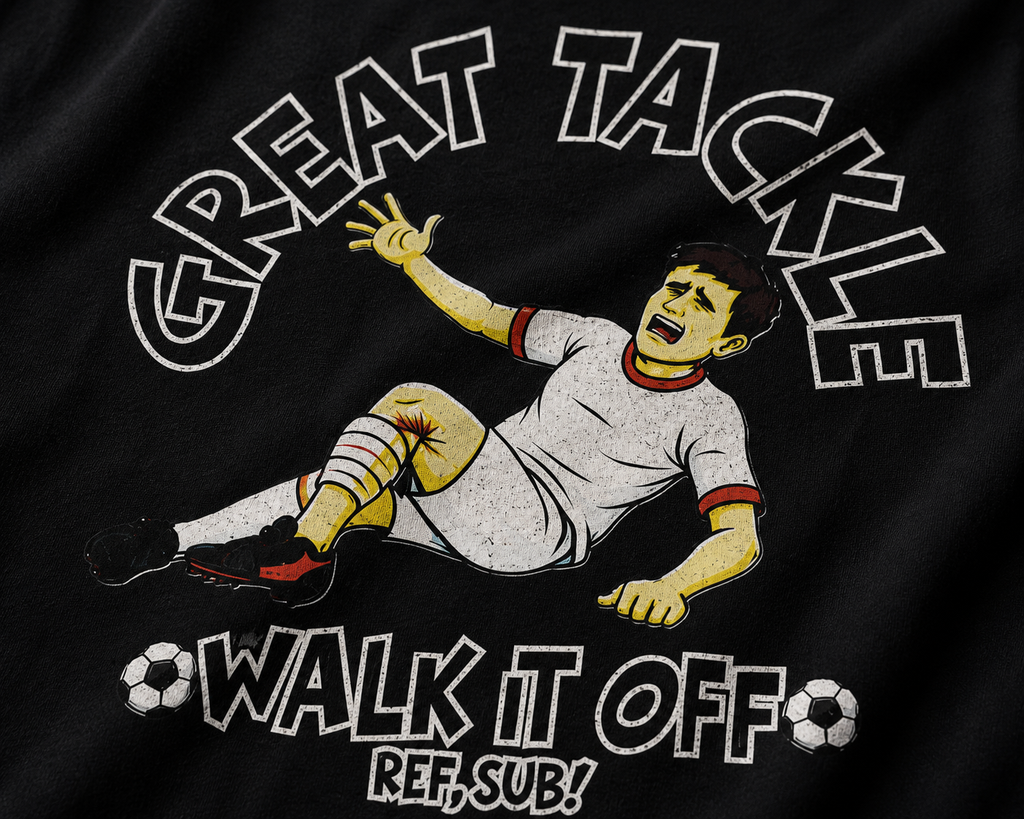 Funny Sunday League Football T Shirt, Great Tackle Walk It Off Tee, Football Injury Humor Shirt, Gift for Football Player