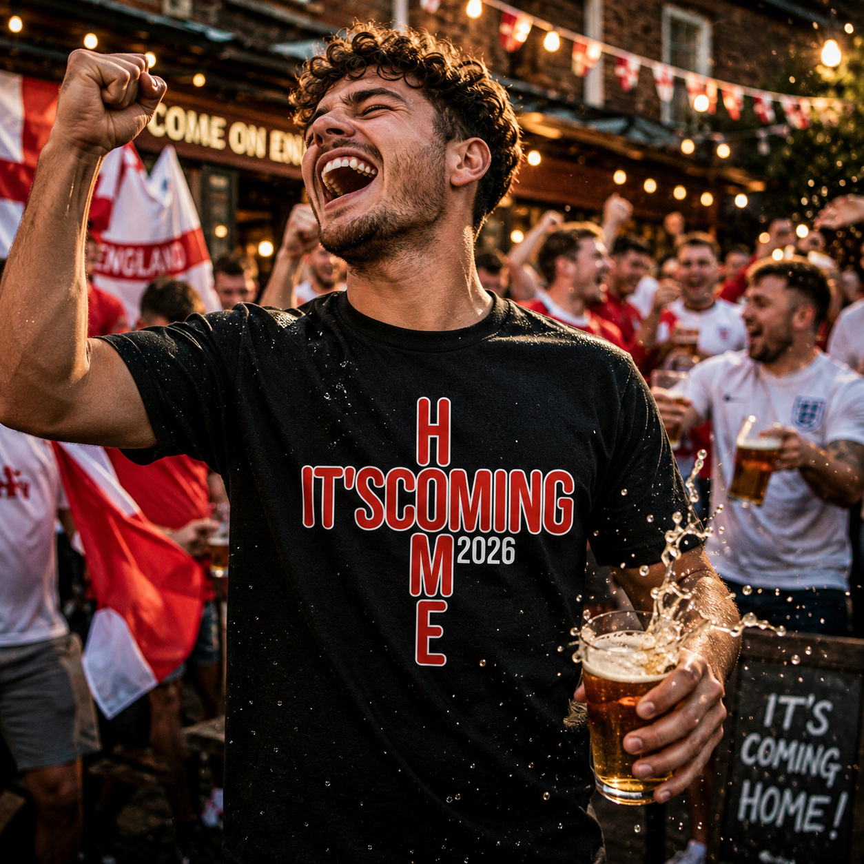 It’s Coming Home 2026 England Football T-Shirt, Fan Shirt, World Cup 2026 Tee, Three Lions Football Top, Match Day England Supporter Gift