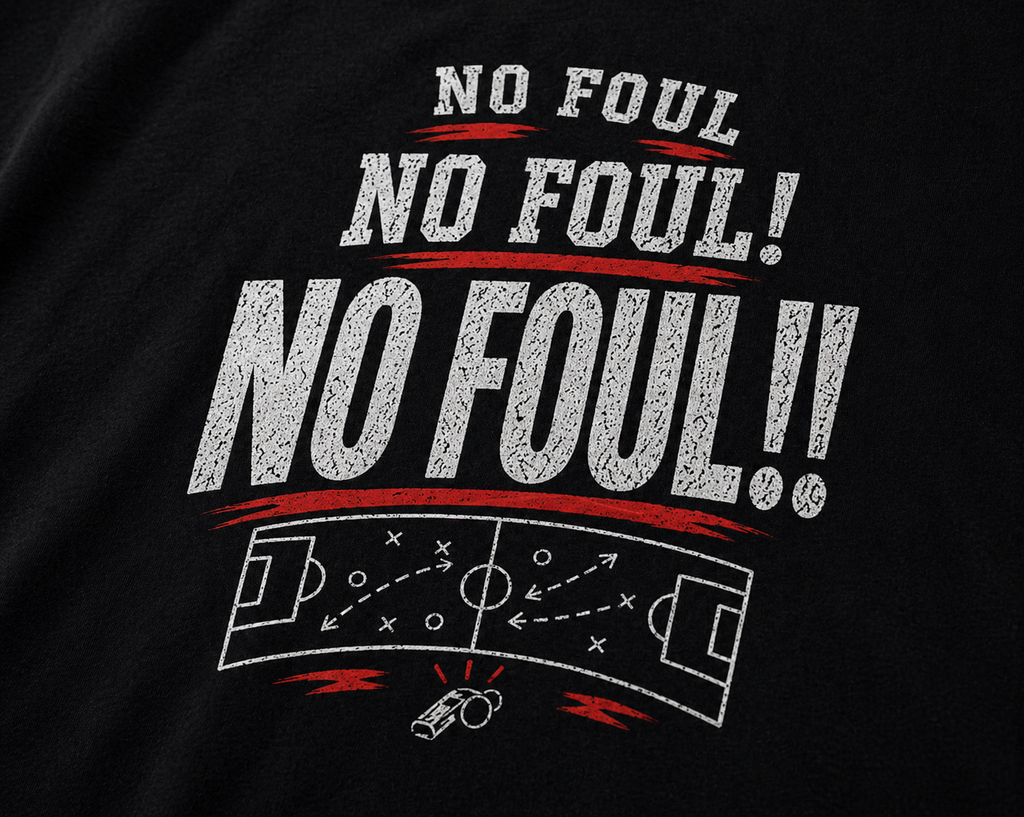 Funny Sunday League Football T-Shirt “No Foul!” | Football Banter Tee | Soccer Player Shirt | Football Coach Gift | End of Season Gift