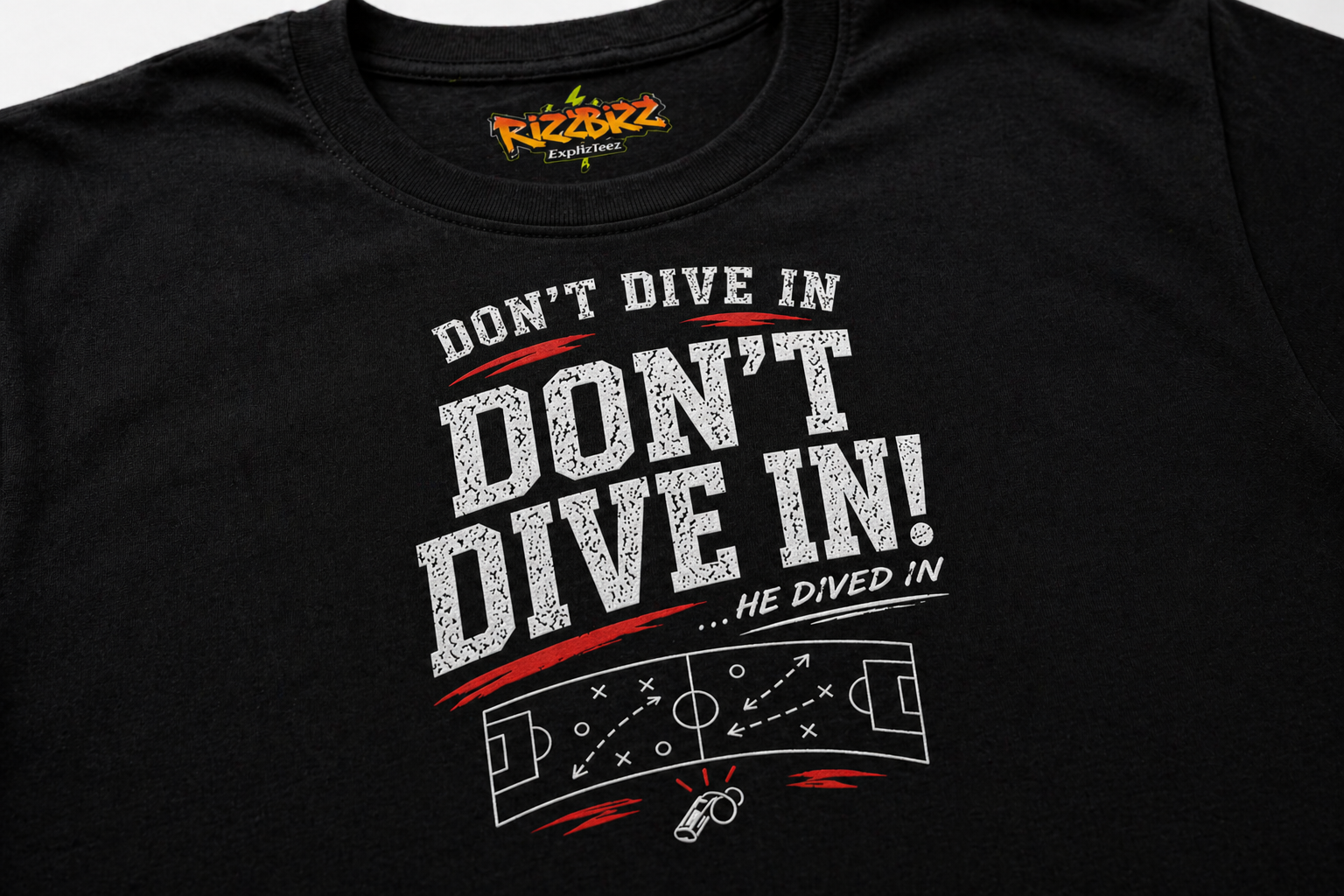 Funny Sunday League Football T-Shirt “Don’t Dive In” | Football Banter Tee | Soccer Player Shirt | Football Coach Gift | End of Season Gift