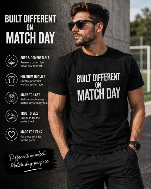 Built Different Football T-Shirt, Funny Football Tee, Sunday League Shirt, Grassroots Football Top, Match Day Shirt, Football Fan Gift