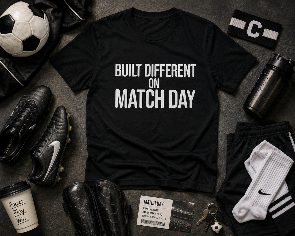 Built Different Football T-Shirt, Funny Football Tee, Sunday League Shirt, Grassroots Football Top, Match Day Shirt, Football Fan Gift
