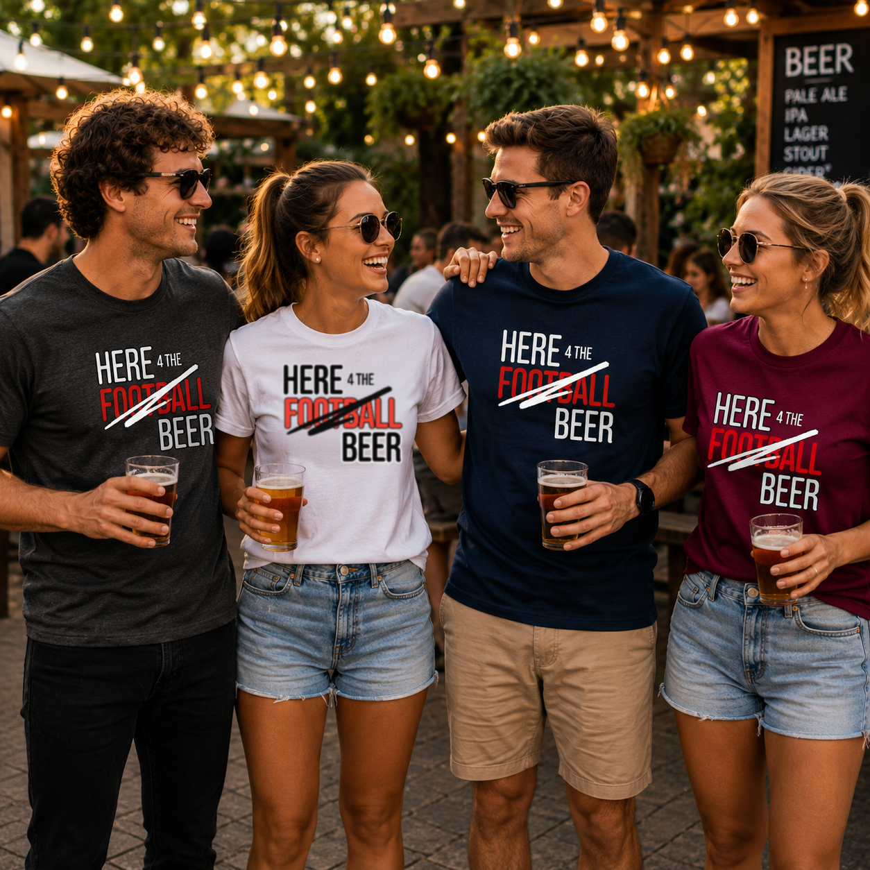 Here 4 The Football Beer T-Shirt, Funny Football Shirt, Beer And Football Tee, Matchday Shirt, Pub Football Top, Sunday League Gift