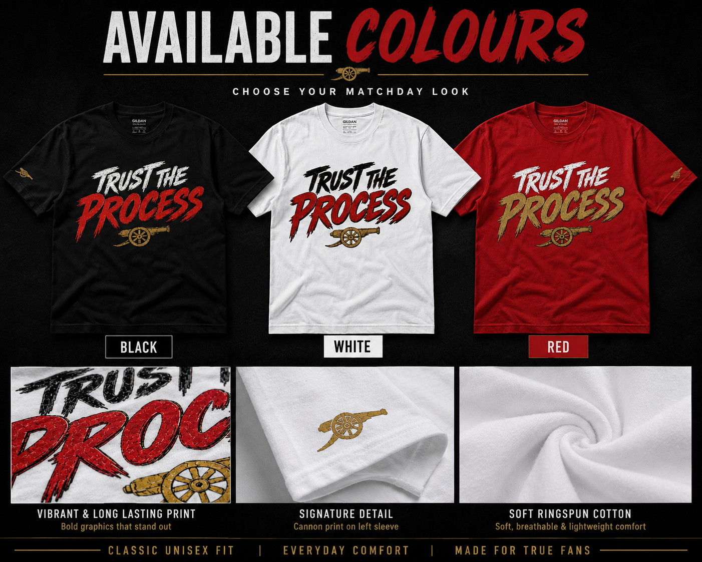 Arsenal Champions 25/26 Shirt, Trust The Process Tee, Arsenal Premier League Winners Shirt, Football Streetwear Tee, Arsenal Fan Gift