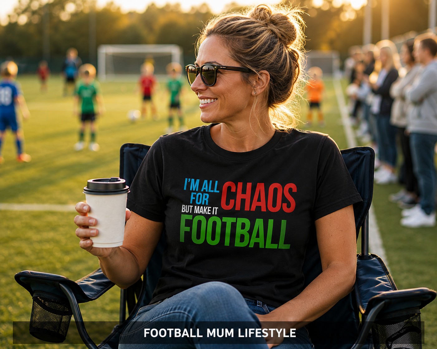 Football Mum T-Shirt, Sunday League Mum Tee, Funny Grassroots Football Shirt, Match Day Mum Gift, Football Parent Top, Chaos Football Tee