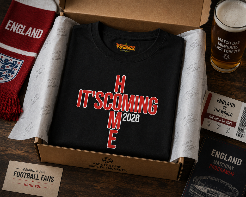 It’s Coming Home 2026 England Football T-Shirt, Fan Shirt, World Cup 2026 Tee, Three Lions Football Top, Match Day England Supporter Gift