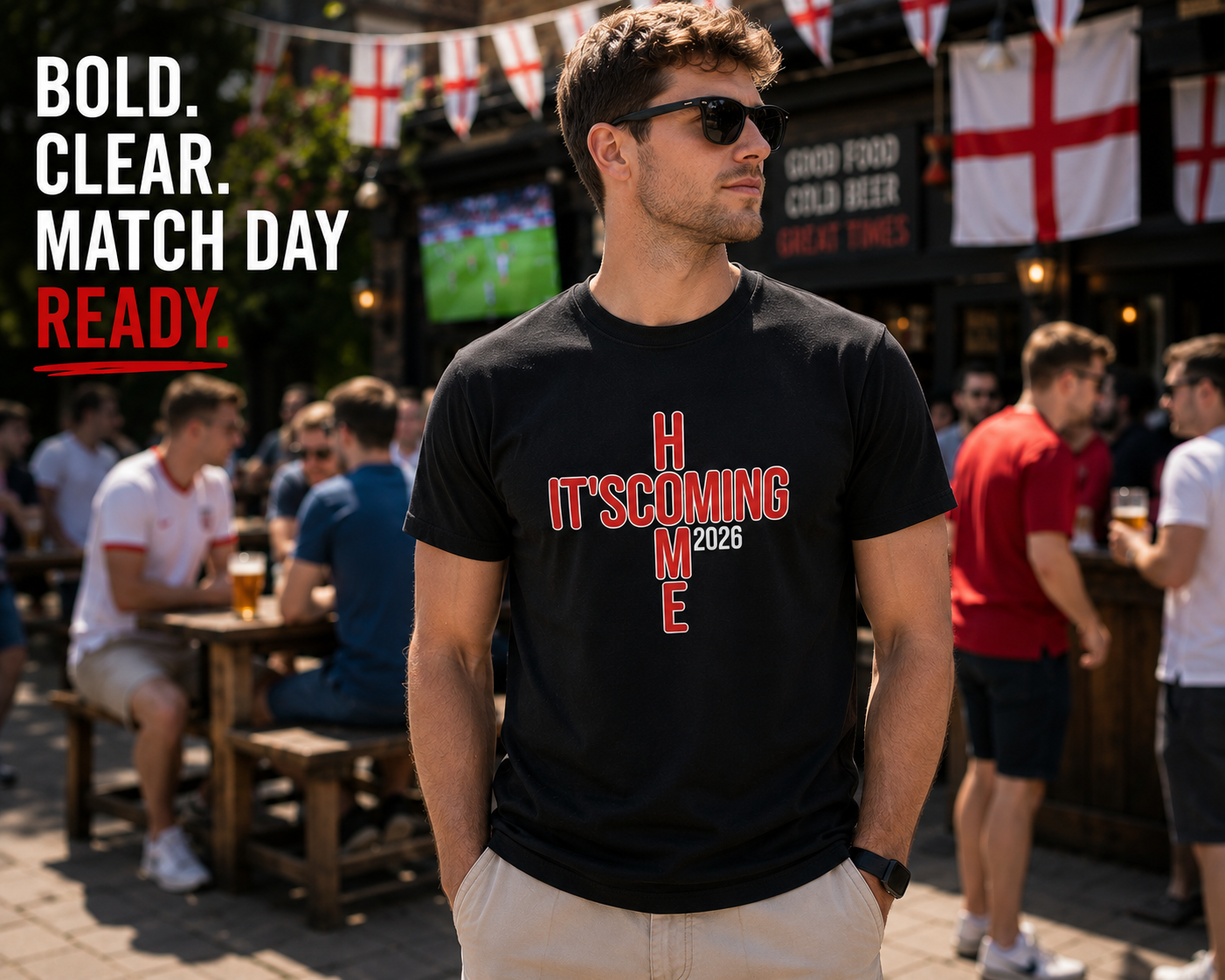 It’s Coming Home 2026 England Football T-Shirt, Fan Shirt, World Cup 2026 Tee, Three Lions Football Top, Match Day England Supporter Gift