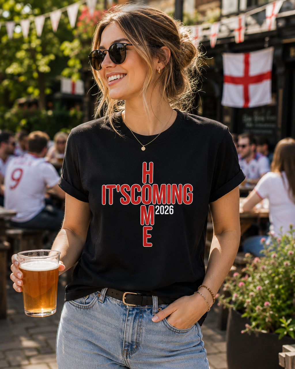 It’s Coming Home 2026 England Football T-Shirt, Fan Shirt, World Cup 2026 Tee, Three Lions Football Top, Match Day England Supporter Gift