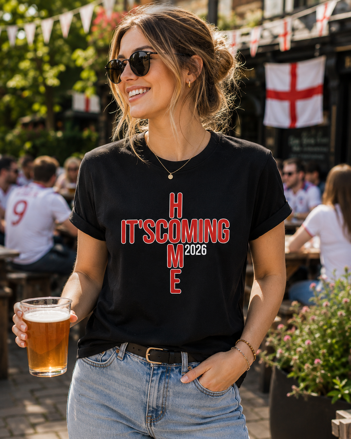 It’s Coming Home 2026 England Football T-Shirt, Fan Shirt, World Cup 2026 Tee, Three Lions Football Top, Match Day England Supporter Gift