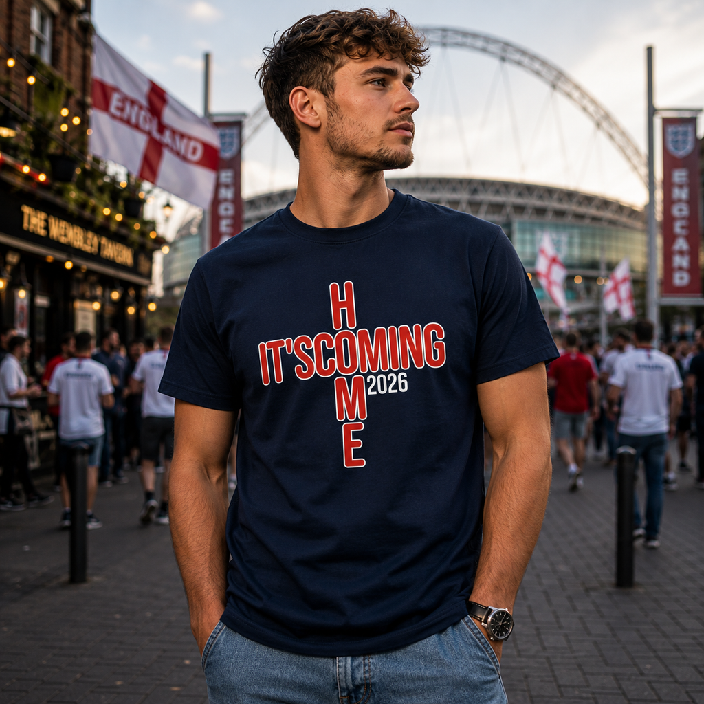 It’s Coming Home 2026 England Football T-Shirt, Fan Shirt, World Cup 2026 Tee, Three Lions Football Top, Match Day England Supporter Gift