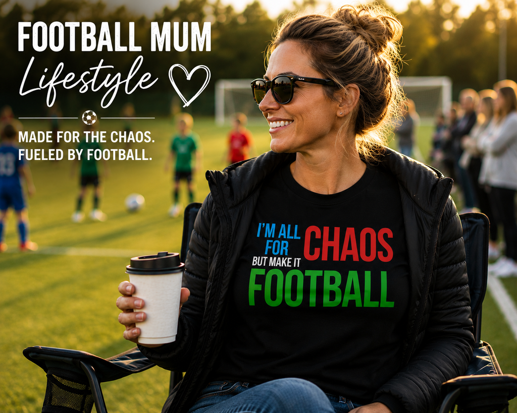 Football Mum T-Shirt, Sunday League Mum Tee, Funny Grassroots Football Shirt, Match Day Mum Gift, Football Parent Top, Chaos Football Tee