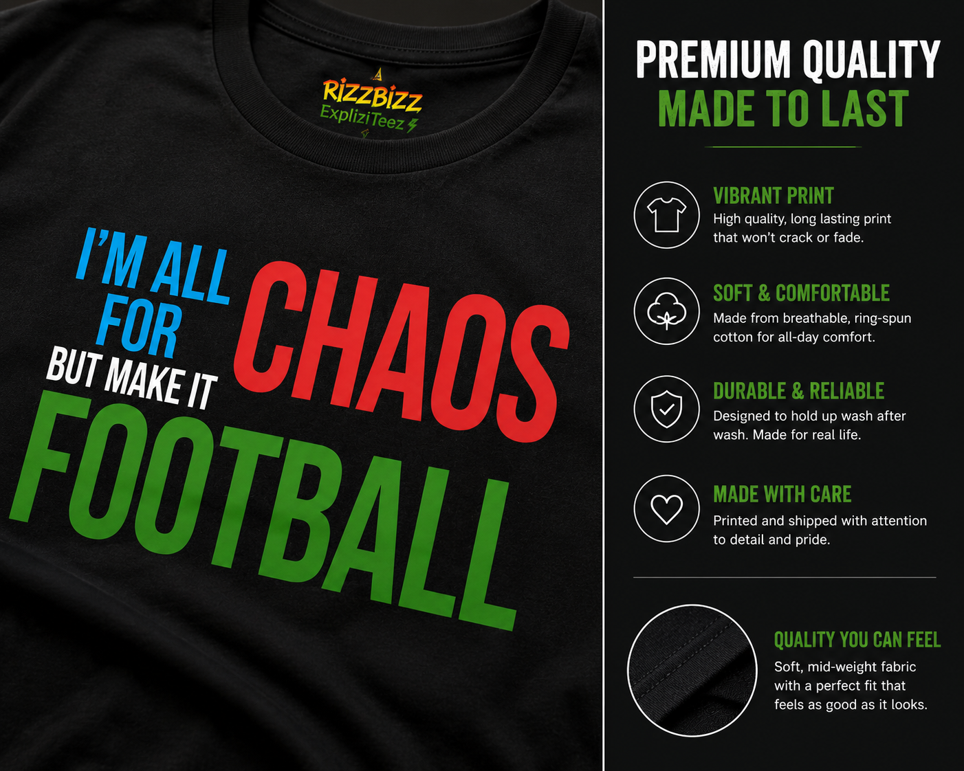 Football Mum T-Shirt, Sunday League Mum Tee, Funny Grassroots Football Shirt, Match Day Mum Gift, Football Parent Top, Chaos Football Tee