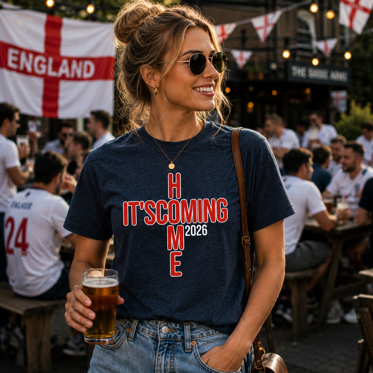 It’s Coming Home 2026 England Football T-Shirt, Fan Shirt, World Cup 2026 Tee, Three Lions Football Top, Match Day England Supporter Gift