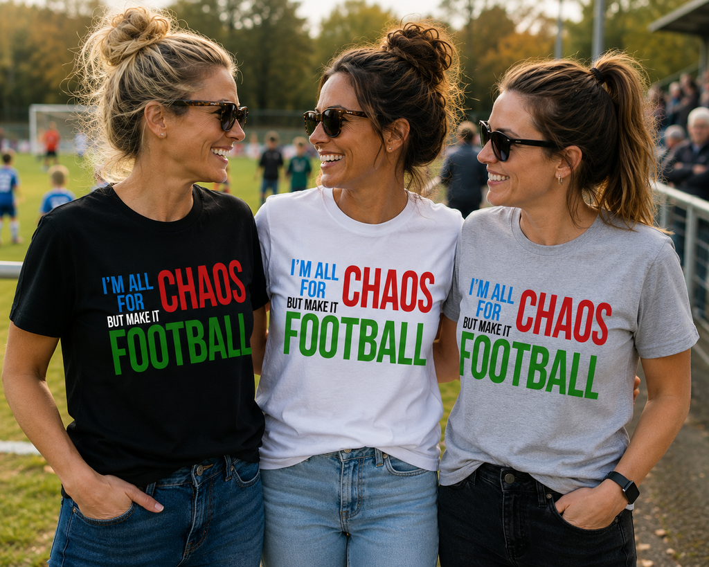 Football Mum T-Shirt, Sunday League Mum Tee, Funny Grassroots Football Shirt, Match Day Mum Gift, Football Parent Top, Chaos Football Tee