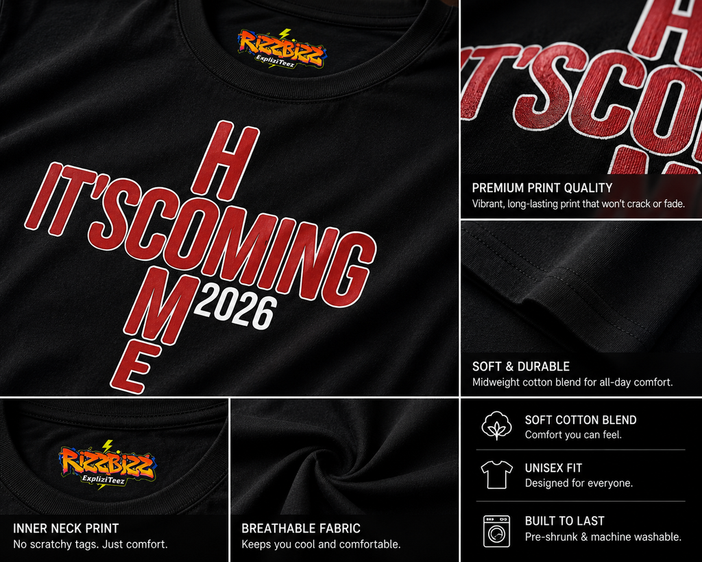 It’s Coming Home 2026 England Football T-Shirt, Fan Shirt, World Cup 2026 Tee, Three Lions Football Top, Match Day England Supporter Gift
