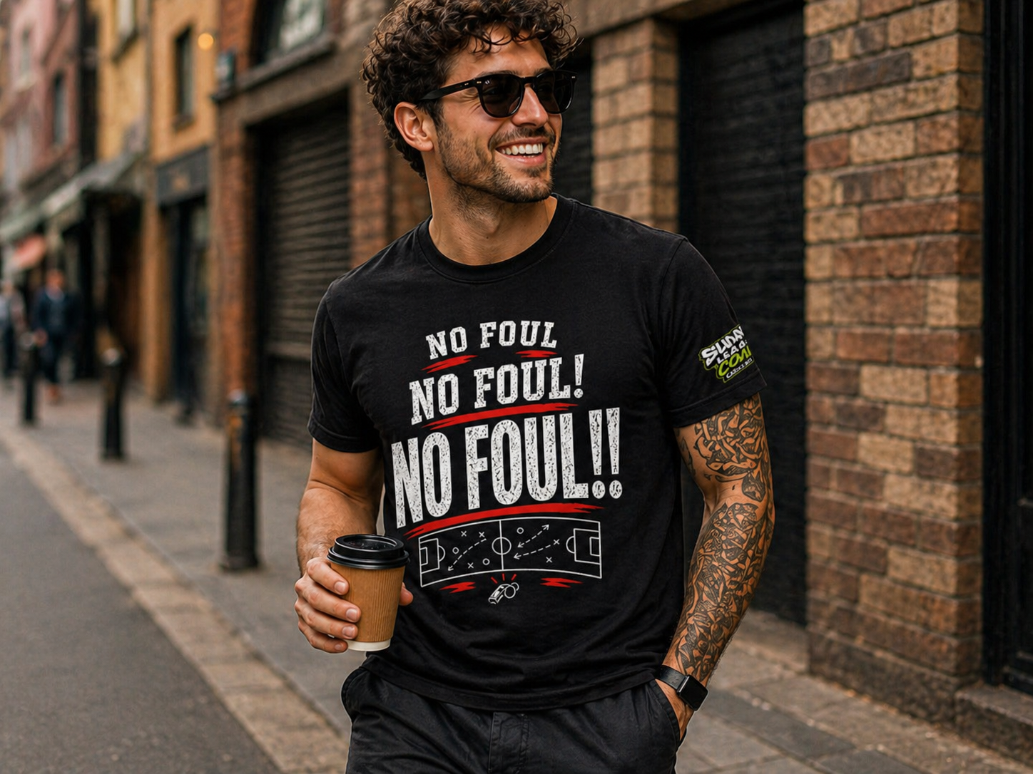 Funny Sunday League Football T-Shirt “No Foul!” | Football Banter Tee | Soccer Player Shirt | Football Coach Gift | End of Season Gift