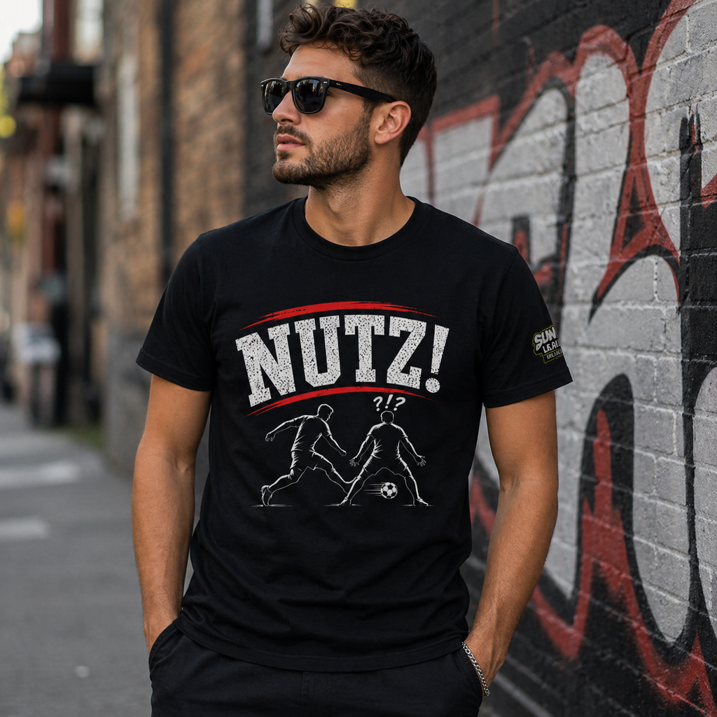Funny Football T-Shirt “NUTZ!” | Sunday League Skills Tee | Football Banter Shirt | Gift for Football Player Fan