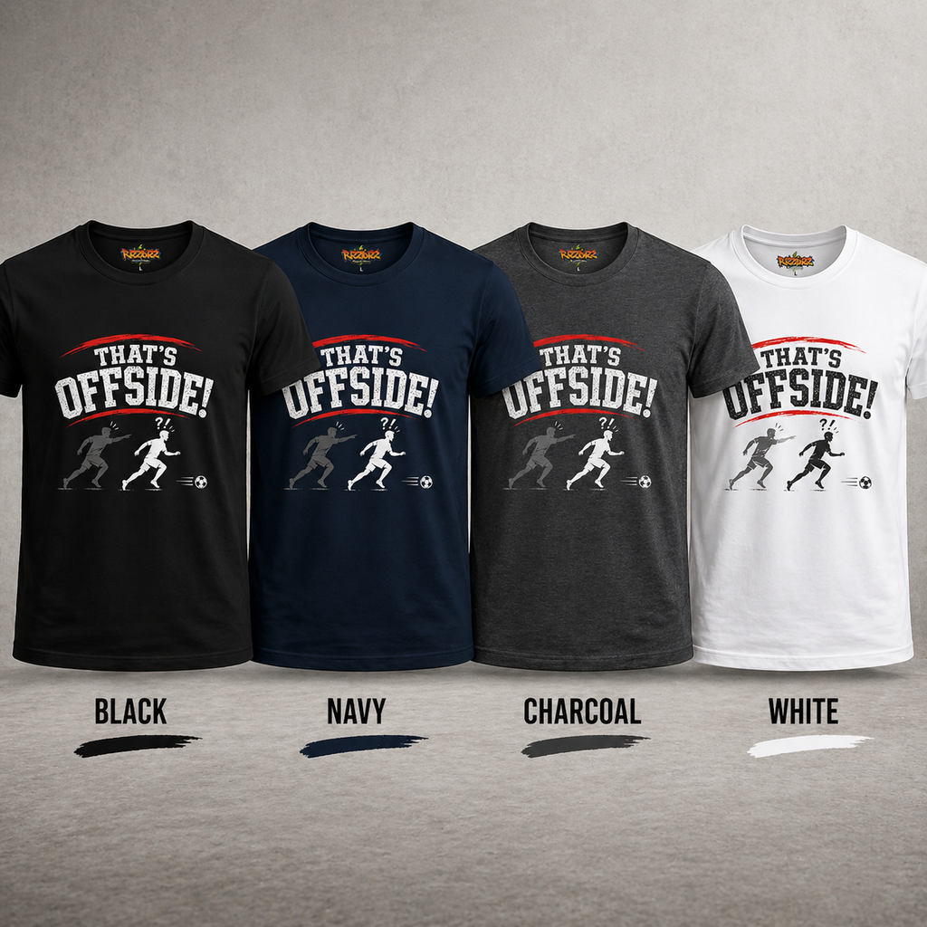Funny Football T-Shirt “That’s Offside!” | Sunday League Shirt | Football Banter Tee | Gift for Football Player Fan