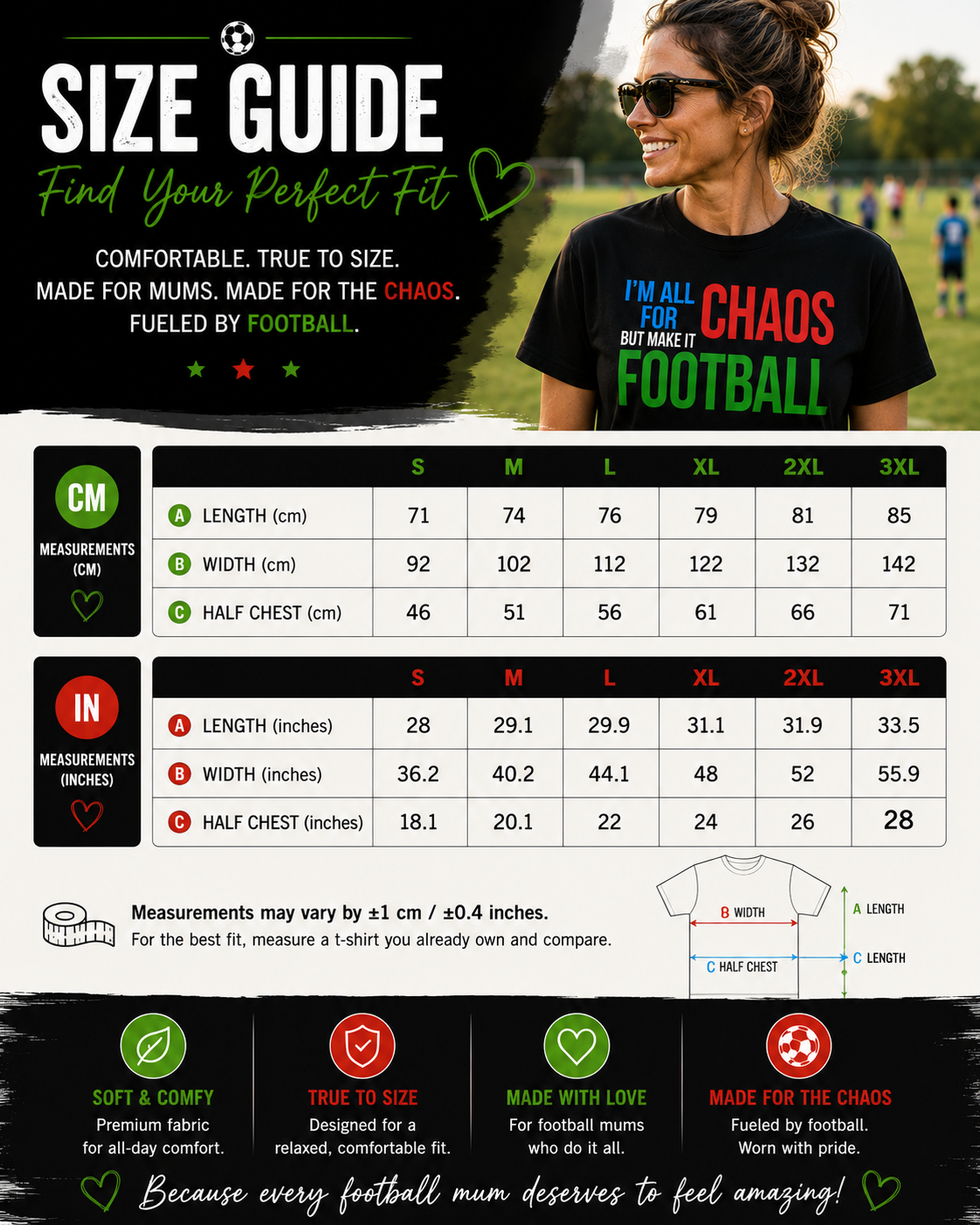 Football Mum T-Shirt, Sunday League Mum Tee, Funny Grassroots Football Shirt, Match Day Mum Gift, Football Parent Top, Chaos Football Tee