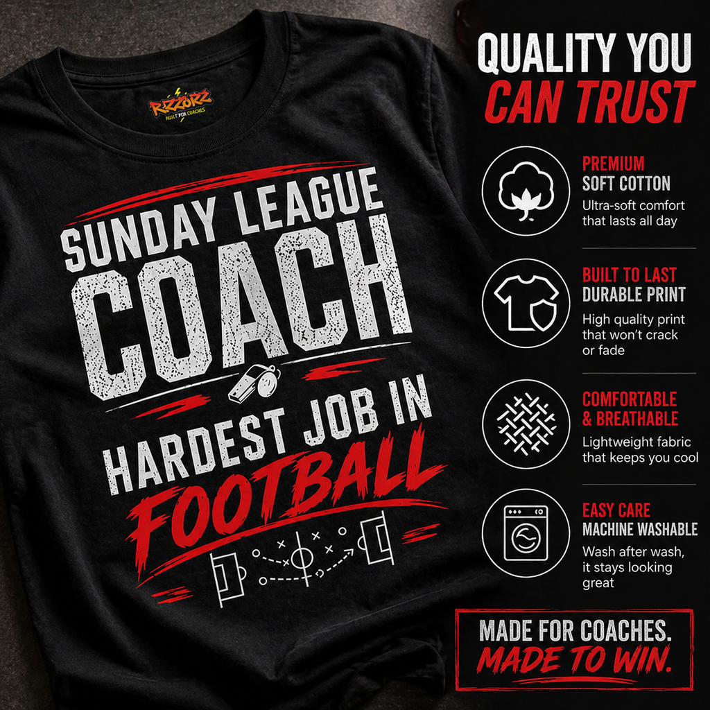 Sunday League Coach Shirt, Funny Football Coach Gift, Match Day Banter Tee