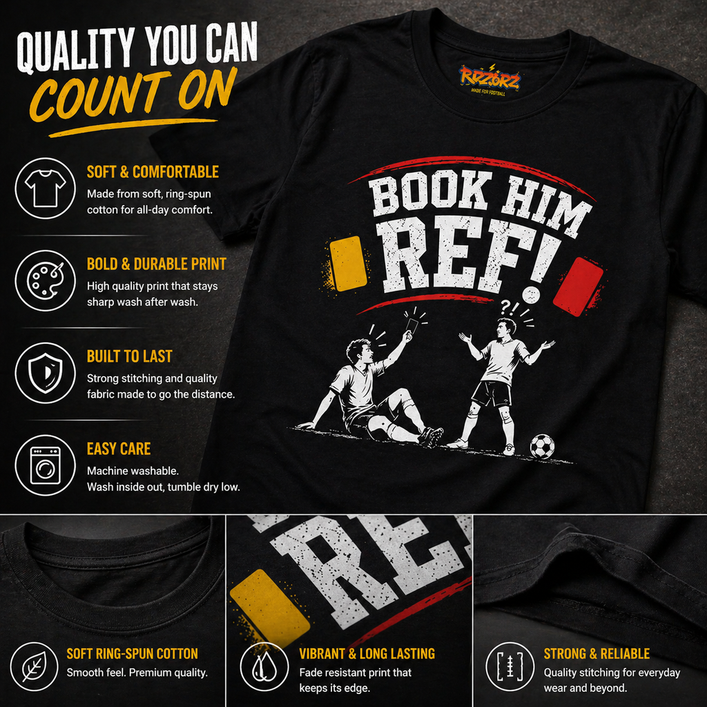 Book Him Ref Tee Football Banter Shirt Football Gift for Him Sunday League Grassroots Football Gift Coach Gift
