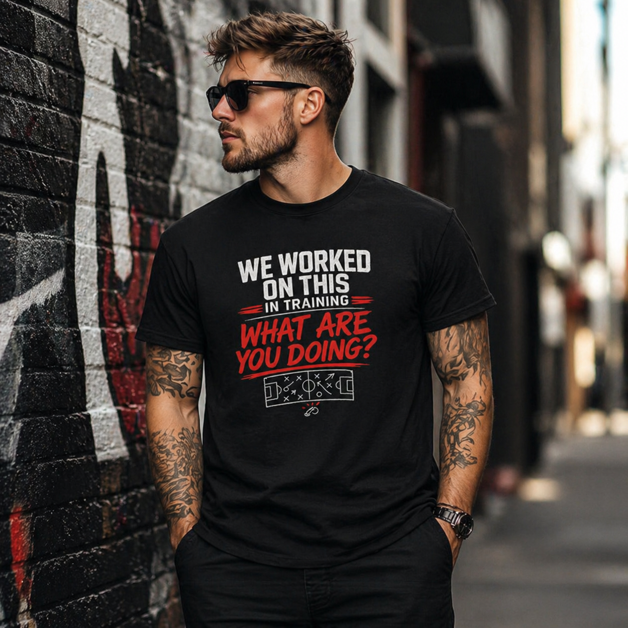 Funny Football Coach T-Shirt | Sunday League Coach Shirt | “We Worked On This In Training What Are You Doing” | Gift For Coach UK