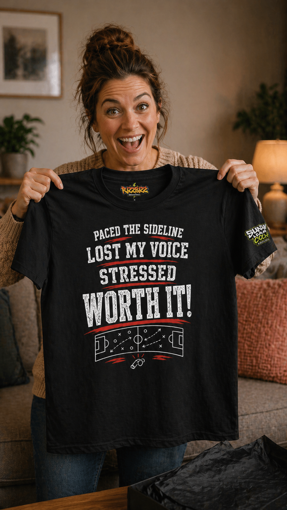 Funny Sunday League Coach T-Shirt “Lost My Voice Worth It” | Football Coach Gift | Soccer Manager Shirt | End of Season Gift