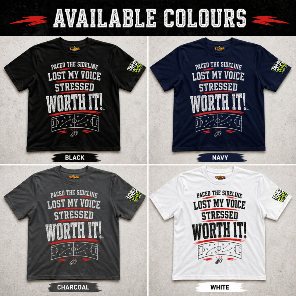Funny Sunday League Coach T-Shirt “Lost My Voice Worth It” | Football Coach Gift | Soccer Manager Shirt | End of Season Gift