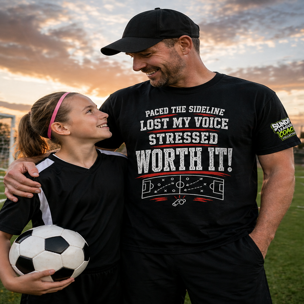 Funny Sunday League Coach T-Shirt “Lost My Voice Worth It” | Football Coach Gift | Soccer Manager Shirt | End of Season Gift
