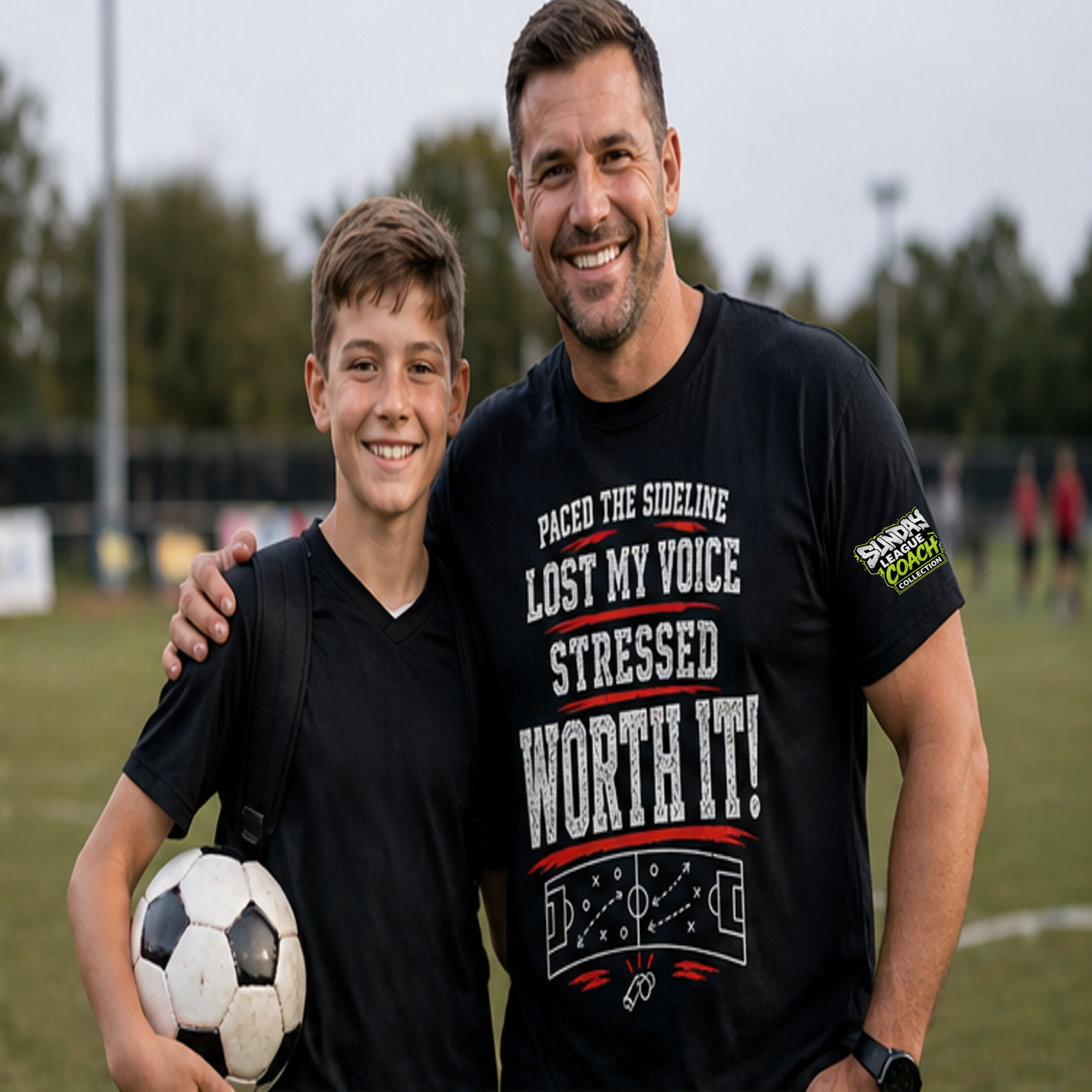 Funny Sunday League Coach T-Shirt “Lost My Voice Worth It” | Football Coach Gift | Soccer Manager Shirt | End of Season Gift
