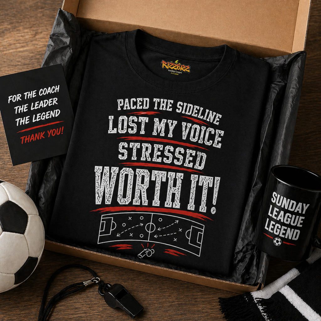 Funny Sunday League Coach T-Shirt “Lost My Voice Worth It” | Football Coach Gift | Soccer Manager Shirt | End of Season Gift