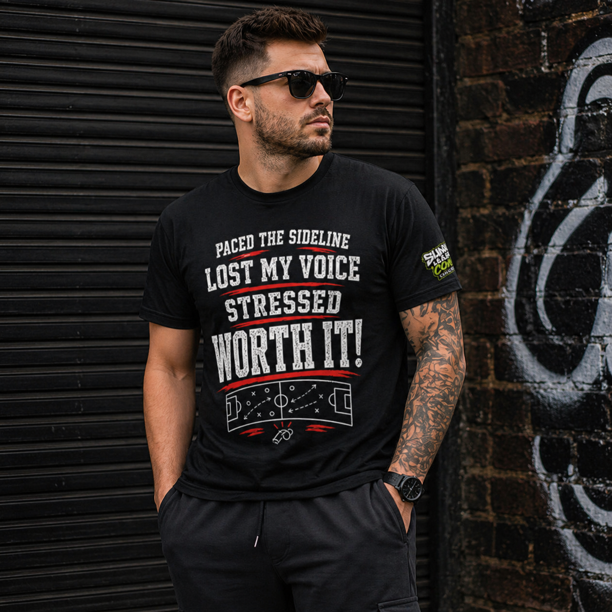 Funny Sunday League Coach T-Shirt “Lost My Voice Worth It” | Football Coach Gift | Soccer Manager Shirt | End of Season Gift